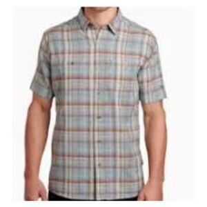 KUHL Shirt Skorpio Short Sleeve Button Up Men's M Linen Blend